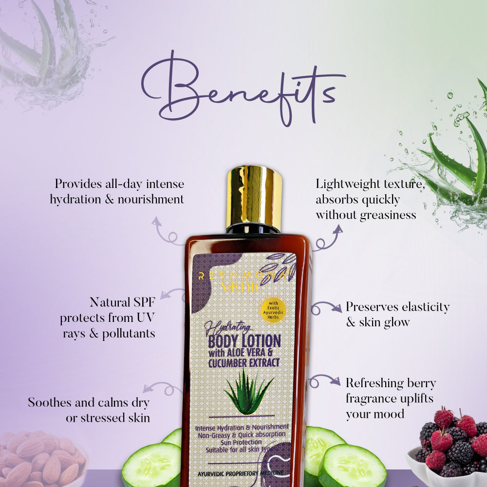 RESHMONA Vedic Hydrating Body Lotion With Aloevera And Cucumber Extract