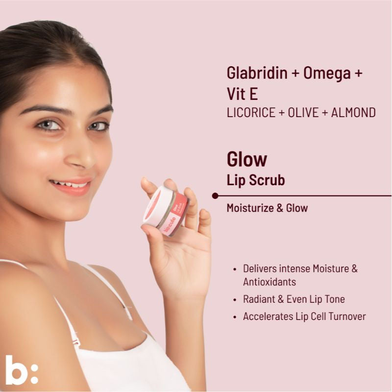 Biocule Vitamin E Glow Lip Scrub Balm For Bright & Glowing Lips With Peppermint