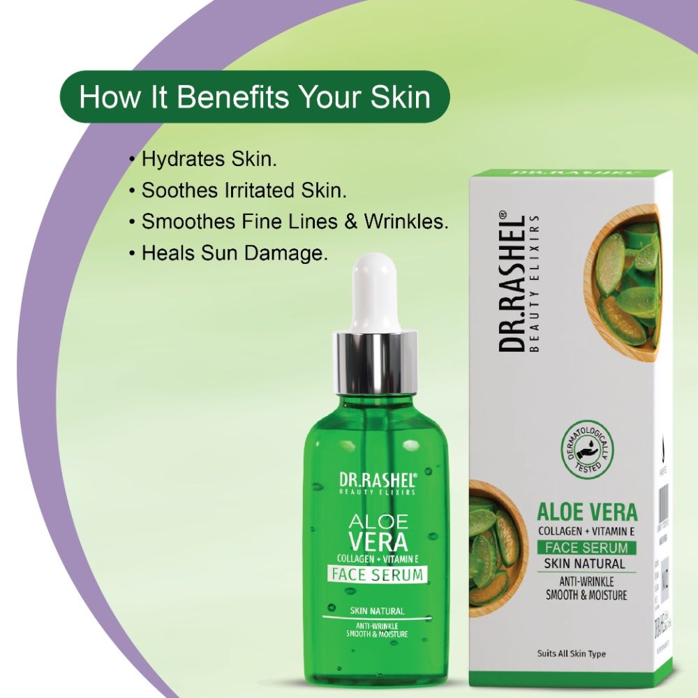 DR. RASHEL Aloe Vera Face Serum Hydrating, Soothing & Skin-Nourishing Formula