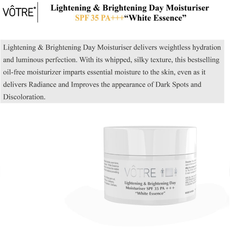 Votre Lightening & Brightening Day Moisturiser SPF 35 PA +++ - White Essence