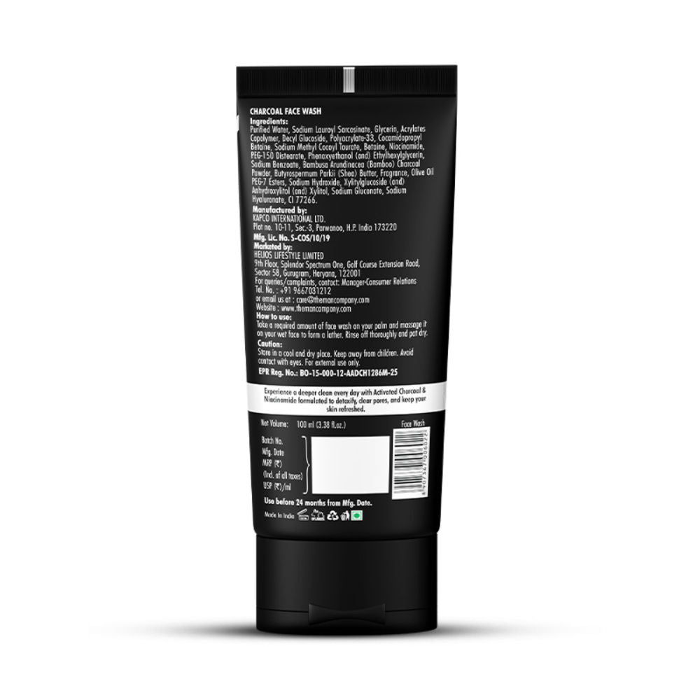 The Man Company Activated Charcoal Face Wash for Purifying Skin & Removes Excess Oil