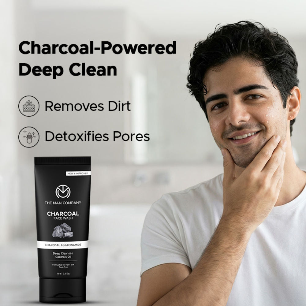The Man Company Activated Charcoal Face Wash for Purifying Skin & Removes Excess Oil