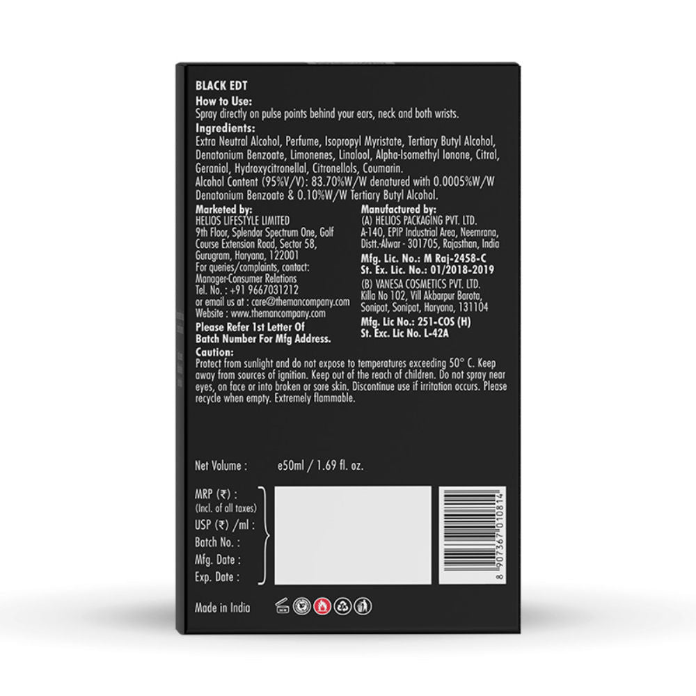The Man Company Classic Black Eau De Toilette for Men