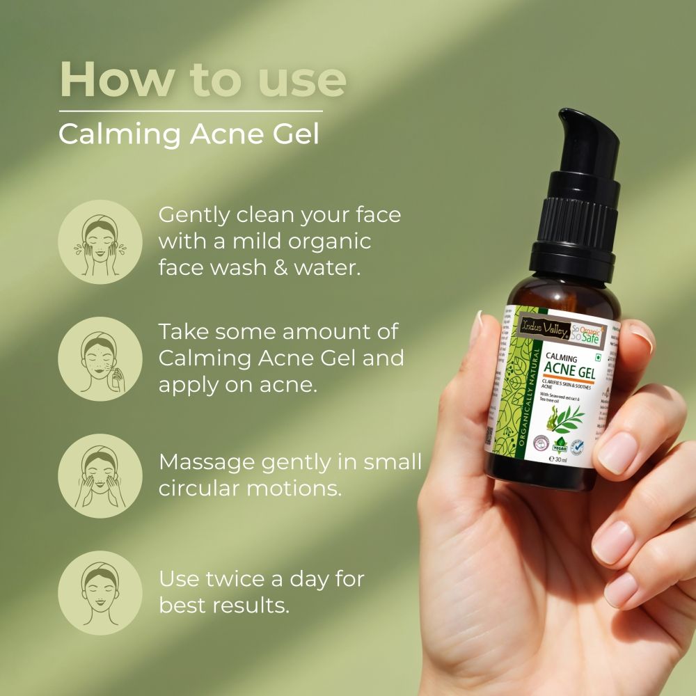 Indus Valley Acne Gel Seaweed & Tea Tree Anti Acne, Oil Control & Soothing