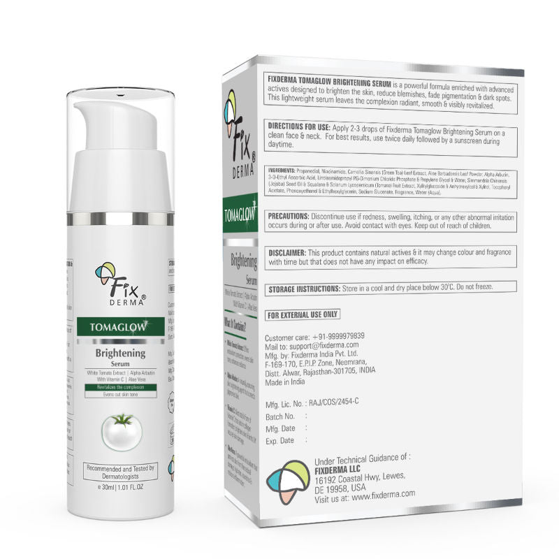 Fixderma Tomaglow Skin Brightening Face Serum with Vitamin C & Niacinamide for Pigmentation
