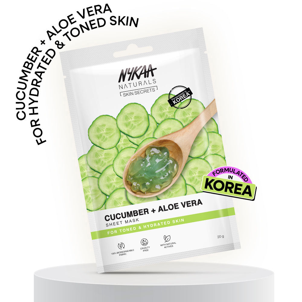 Nykaa Green Tea + Aloe Vera Sheet Mask For Hydrated Skin - Formulated in Korea - For All Skin Types