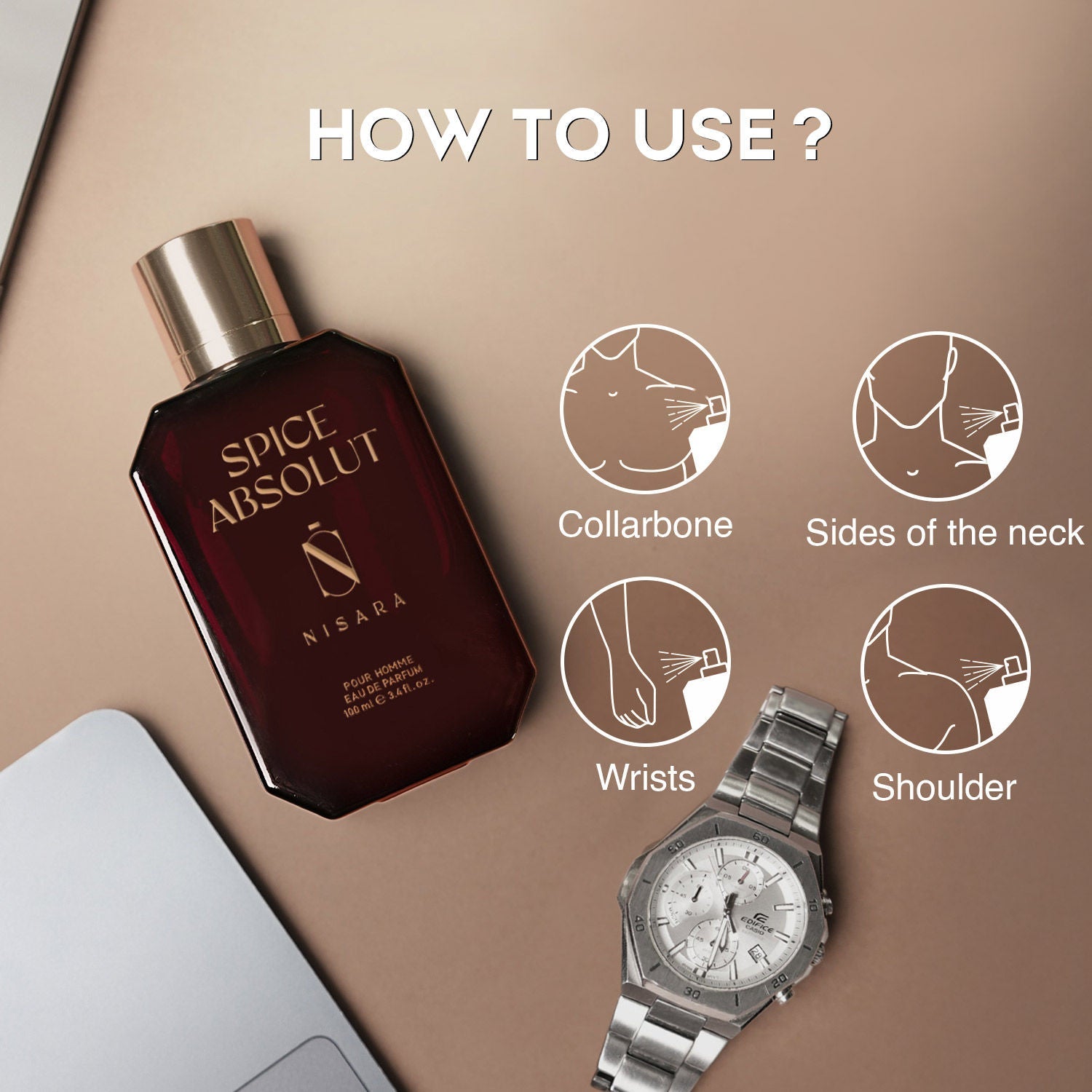 NISARA Spice Absolut - Perfume For Men,Eau De Parfum,Long Lasting Spicy Woody Fragrance