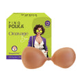 PINQ Polka Adhesive Stick-On Cleavage Bra - Reusable Invisible Strapless Bra Nude (C Cup)