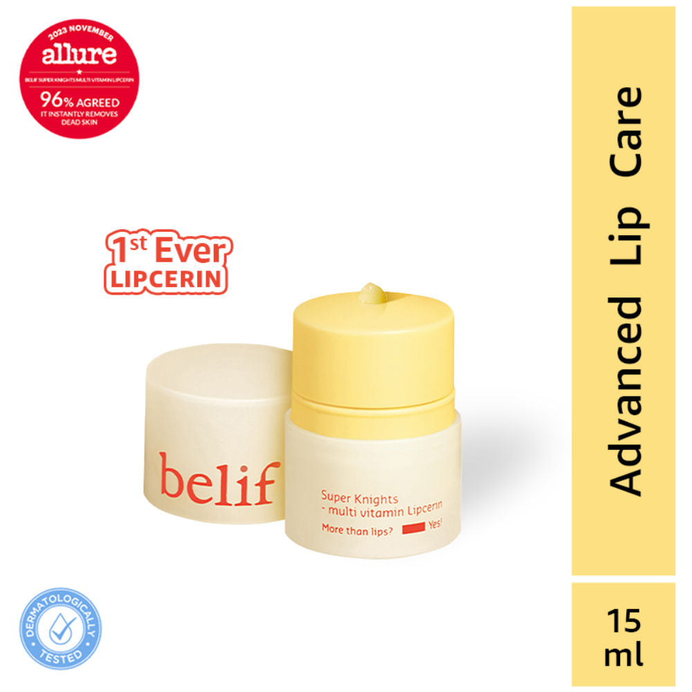 belif Superknight Multi Vitamin Lipcerin-Korean Lip Mask, Scrub & Glowy Balm with Ceramide & Peptide