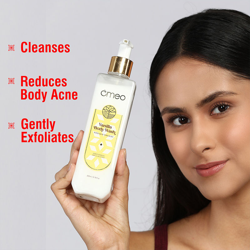Omeo Vanilla Body Wash - Skin Friendly Ph, Gentle Cleansing, Soft Nourshing Body Wash