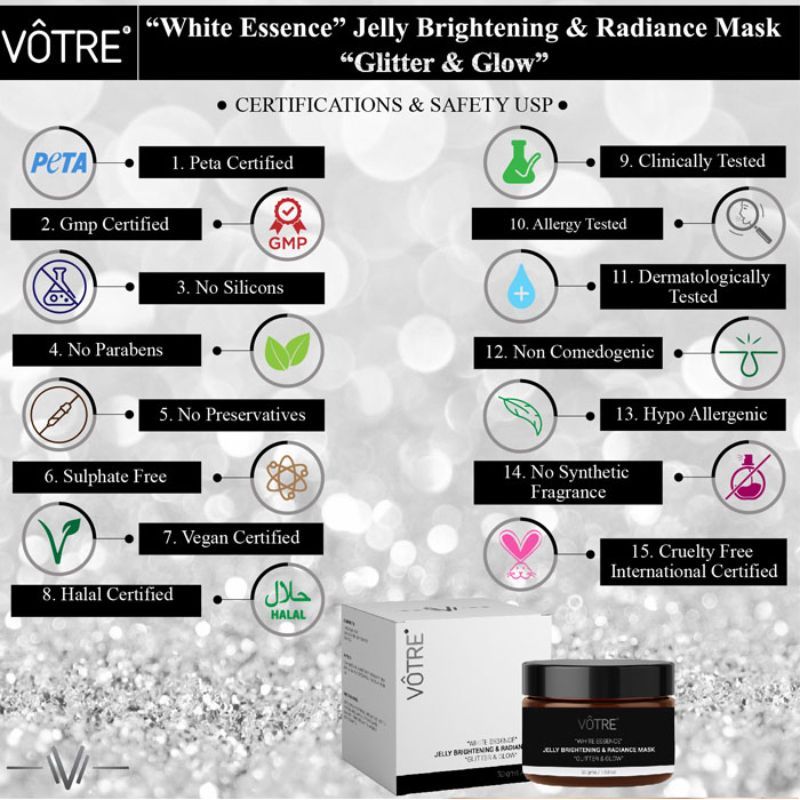 Votre Jelly Brightening & Radiance Mask Glitter & Glow White Essence