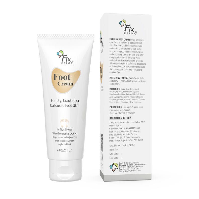 Fixderma Foot Cream For Dry, Cracker Or Calloused Foot Skin