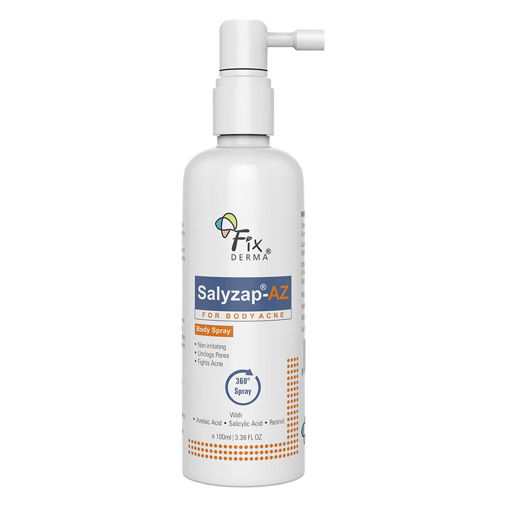 Fixderma 2% Salicylic Acid + 2% Azelaic Acid Salyzap AZ Acne Body Spray For Back & Upper Arms