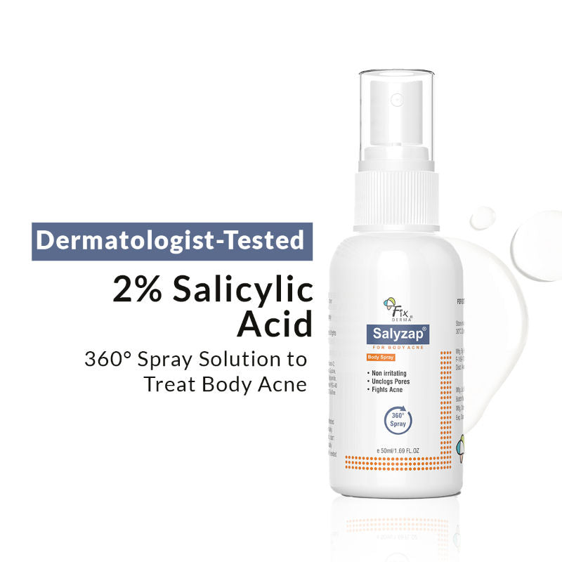 Fixderma 2% Salicylic Acid Salyzap Body Acne Spray