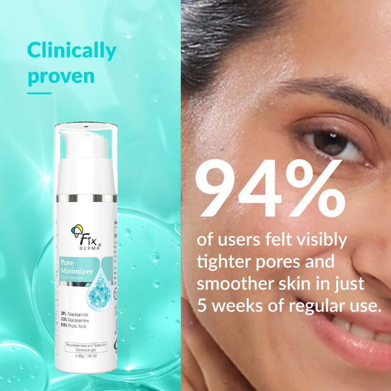 Fixderma Pore Minimizer Face Serum With 20% Niacinamide For Deep Hydration & Skin Soothing