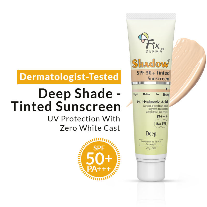 Fixderma Shadow Tinted Sunscreen Deep SPF 50 PA+++ Sunscreen