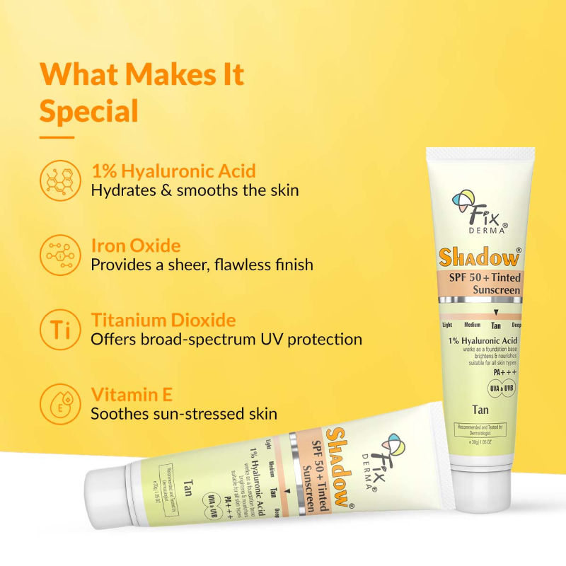Fixderma Shadow Tinted Sunscreen Deep SPF 50 PA+++ Sunscreen