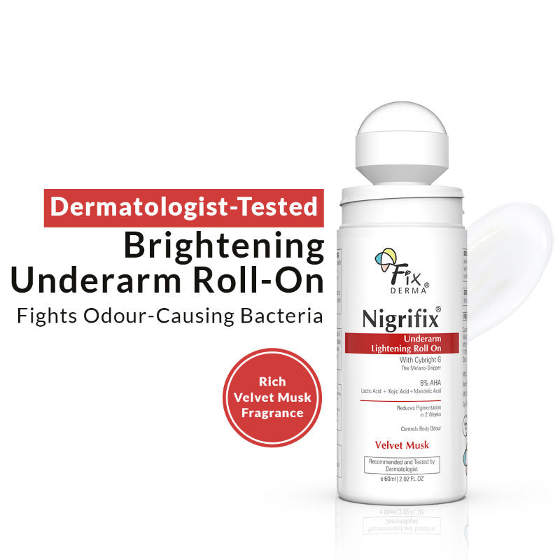 Fixderma Nigrifix 6% AHA Underarm Lightening Roll On Velvet Musk