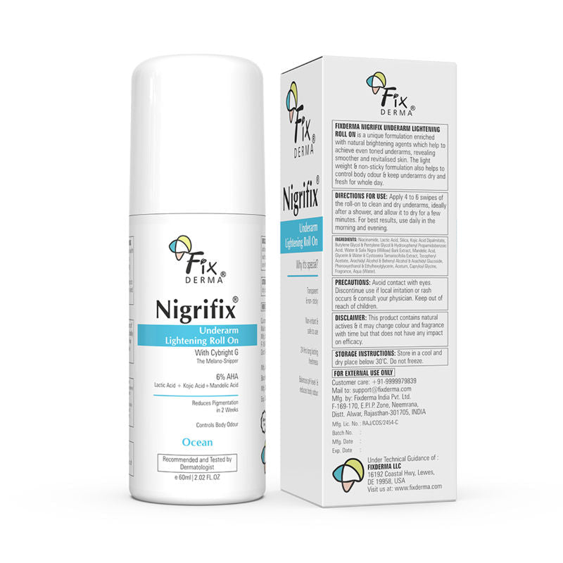 Fixderma Nigrifix 6% AHA Underarm Lightening Roll On Ocean Fragrance