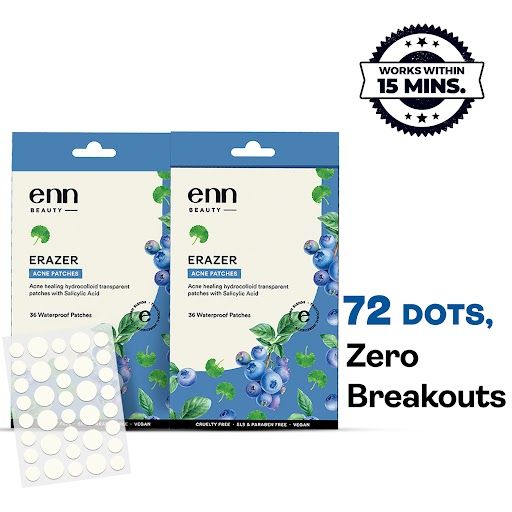 ENN Erazer Acne Patches Acne Clearing, 0.5% Salicylic Acid, Waterproof & Transparent (72 Patches)
