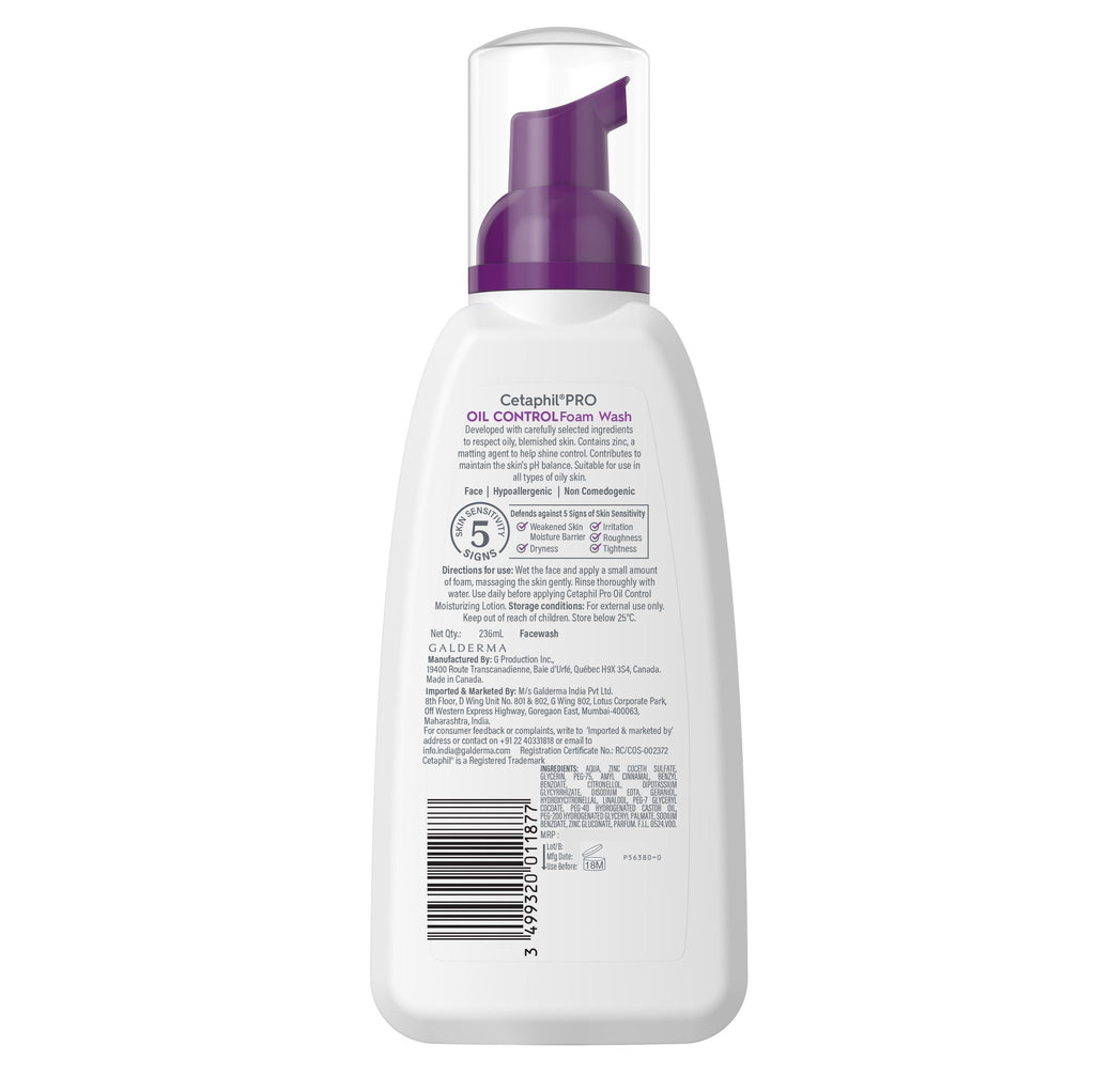 Cetaphil Pro Oil Control Foam Face Wash For Oily Sensitive Skin
