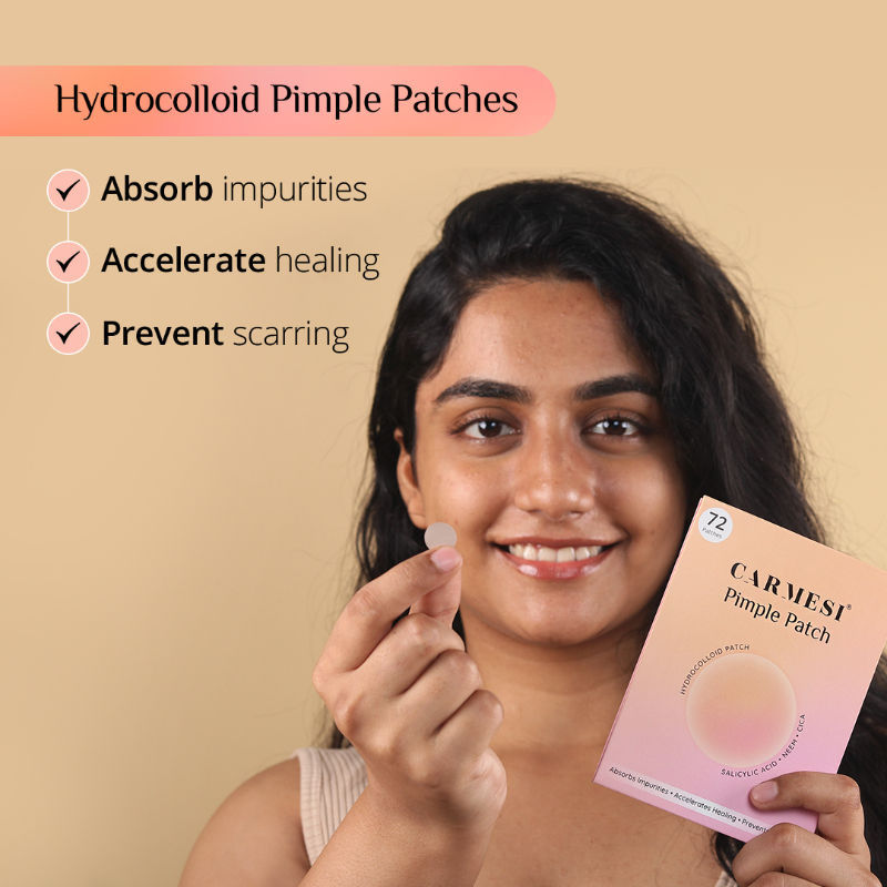 Carmesi Pimple Patch for Acne, 72 Hydrocolloid and Salicylic Acid Patches, For All Skin Types