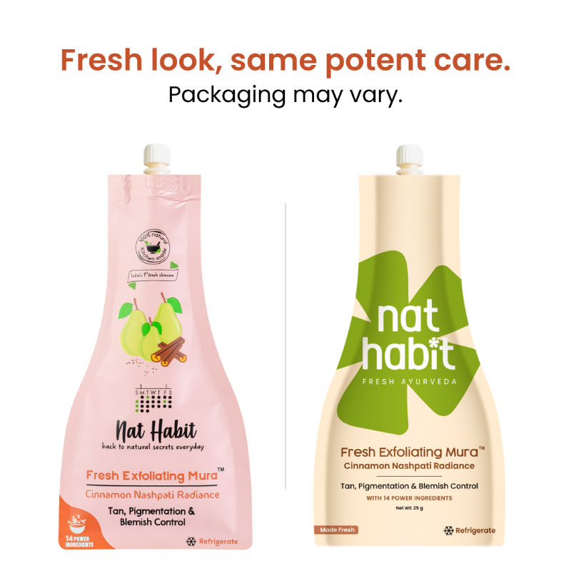 Nat Habit Cinnamon Nashpati Radiance Exfoliating Face Mura, Face Scrub for Tan, Pigmentation,Blemish