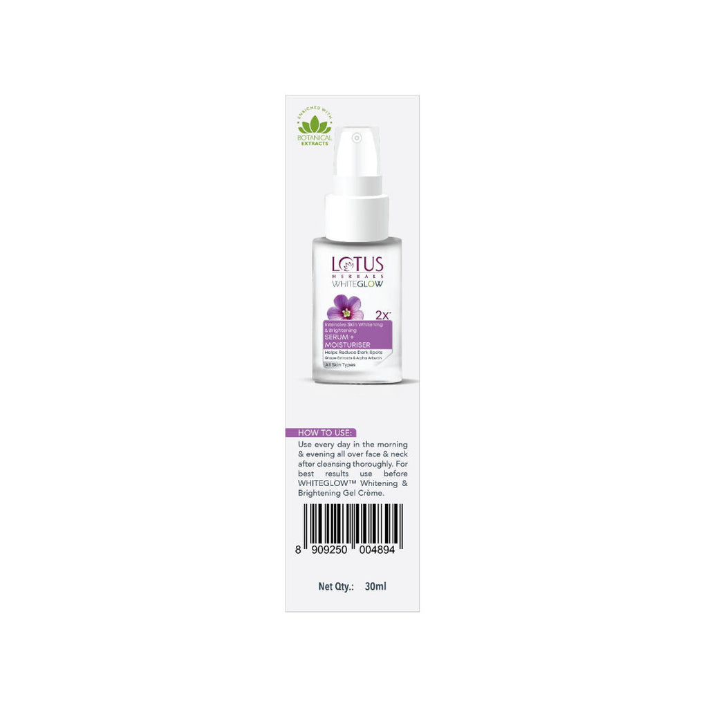 Lotus Herbals WhiteGlow Intensive Skin Whitening & Brightening Serum + Moisturiser,Reduce Dark Spots