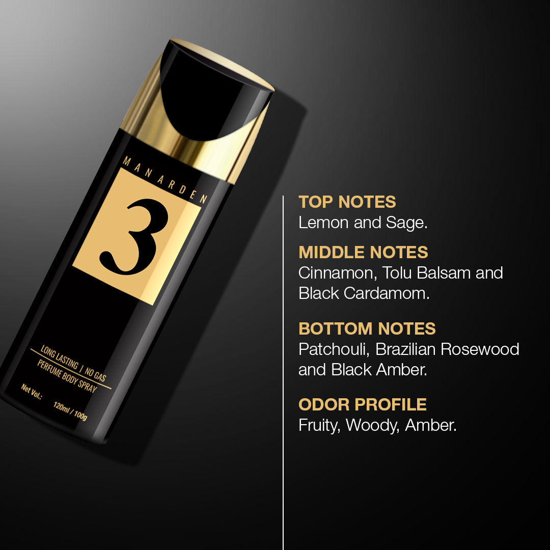Man Arden #3 Long Lasting Ultra Luxury Perfume Body Spray