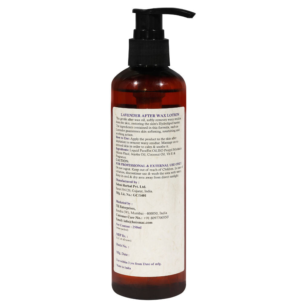 Hairmac Professional Lavender After Wax Lotion for Calming Skin and Removing Rashes