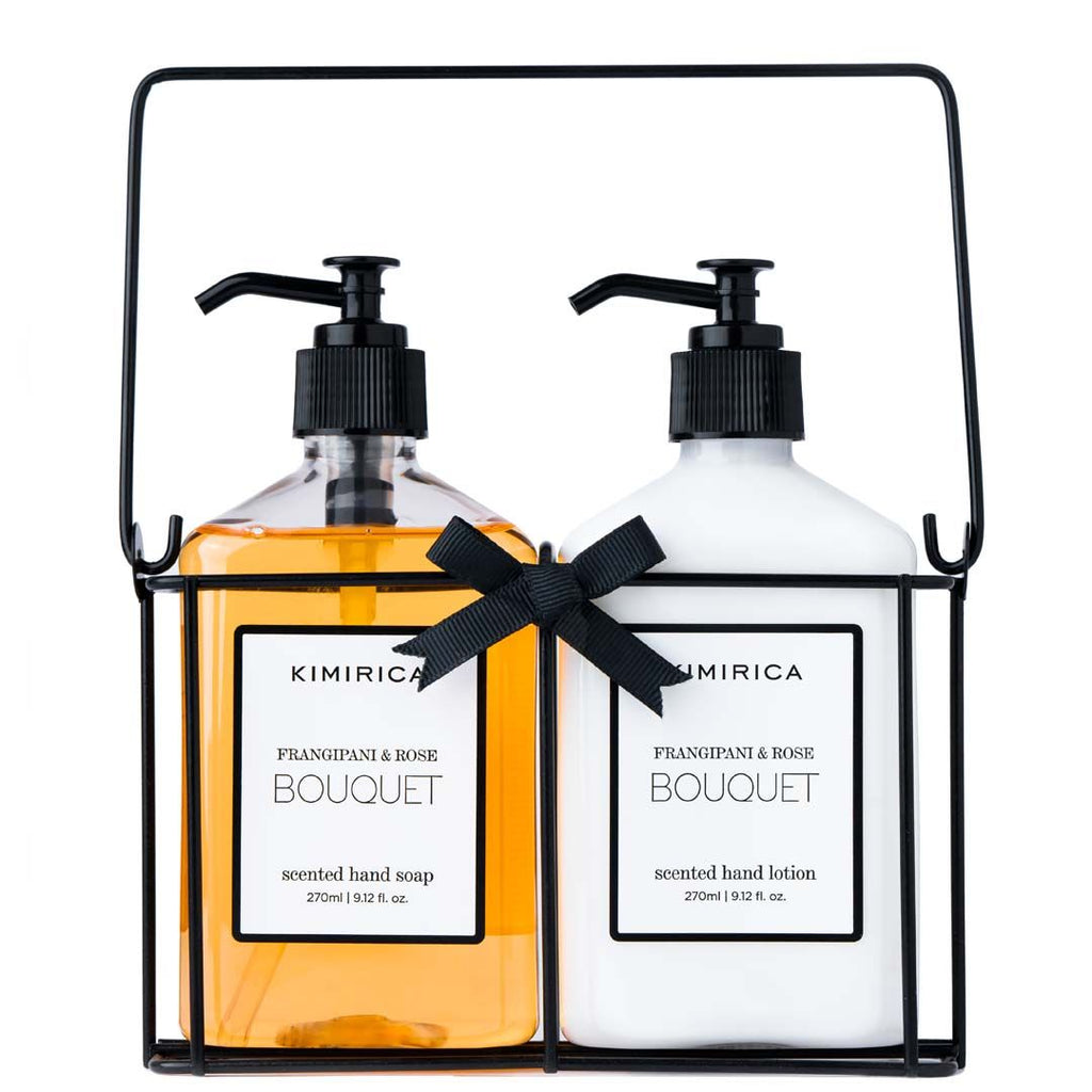 Kimirica Bouquet Hand Care Duo Caddy Set - Premium Hand Wash & Lotion in a Chic Decorative Caddy