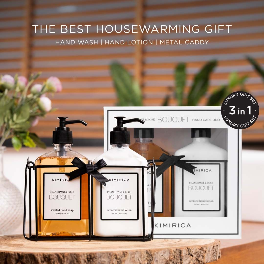 Kimirica Bouquet Hand Care Duo Caddy Set - Premium Hand Wash & Lotion in a Chic Decorative Caddy