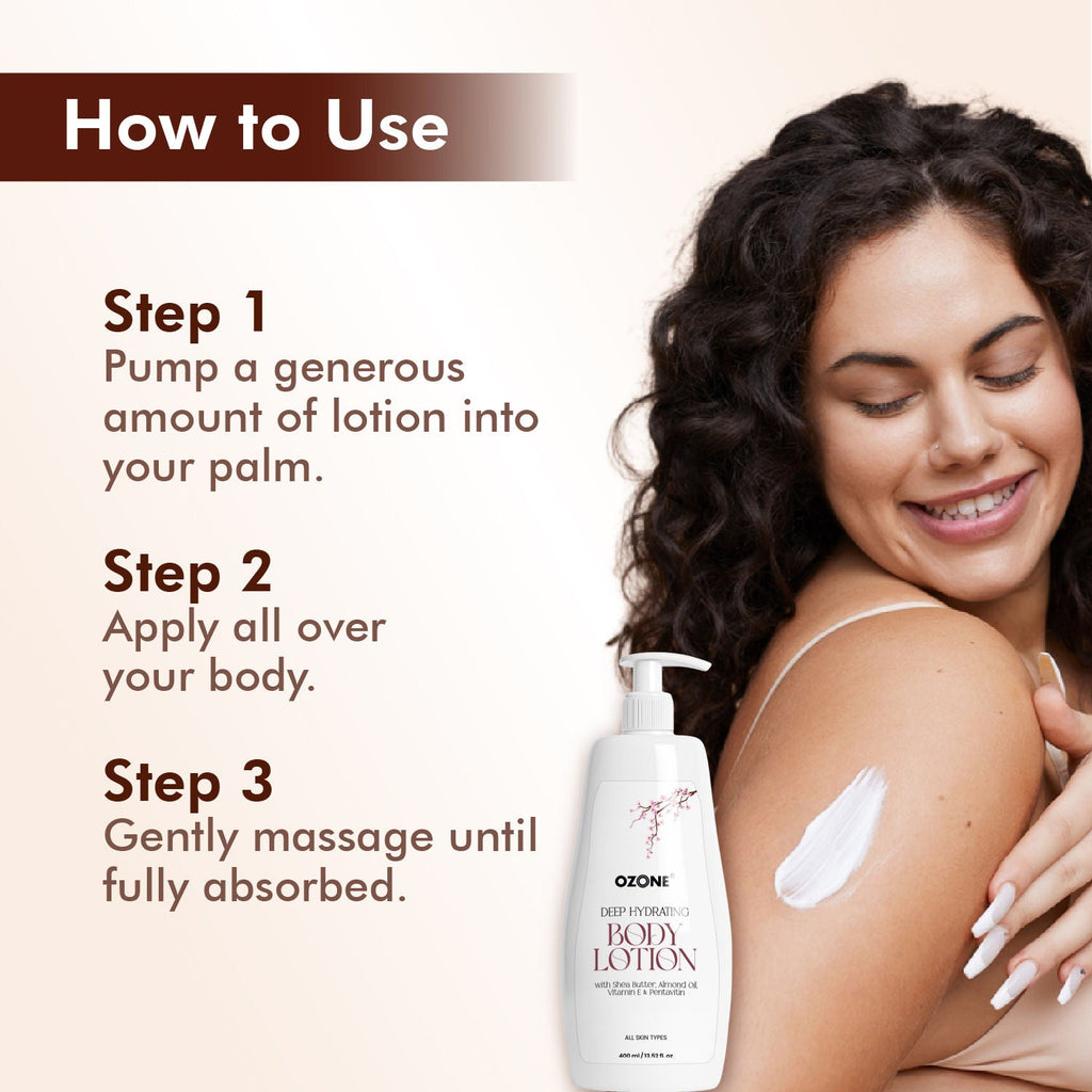 Ozone Deep Hydrating Body Lotion, Up To 72-Hour Deep Hydration, For All Skin Types