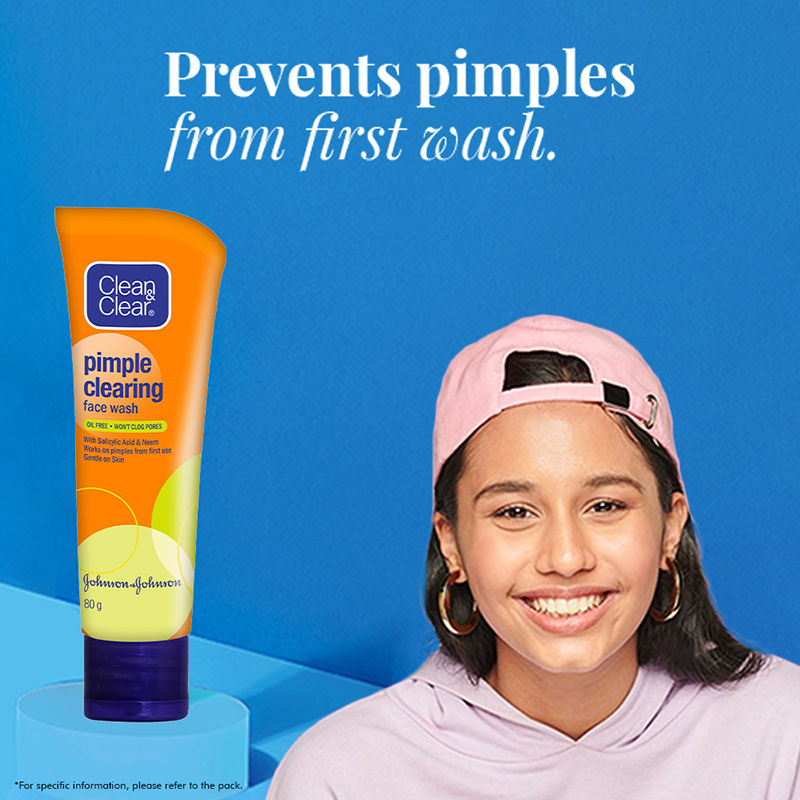 Clean & Clear Pimple Clearing Face Wash with Neem & Salicylic Acid for Oily and Acne-Prone Skin