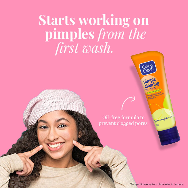 Clean & Clear Pimple Clearing Face Wash with Neem & Salicylic Acid for Oily and Acne-Prone Skin