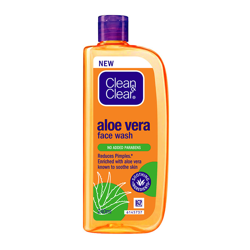 Clean & Clear Aloe Vera Face Wash - Gentle Hydrating Cleanser for Oily Skin & Reduces Acne In 7 Days