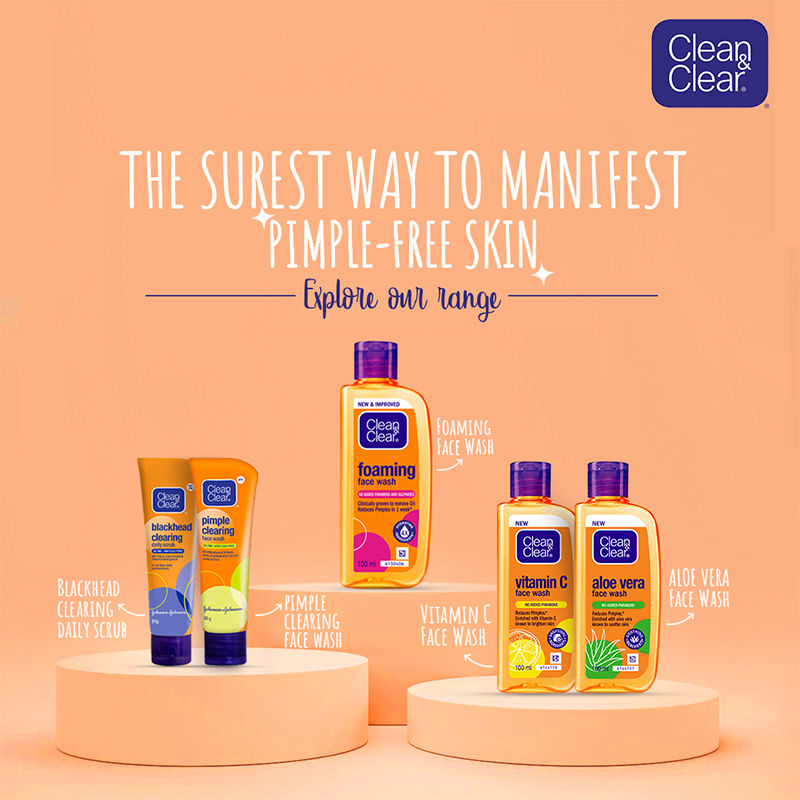 Clean & Clear Vitamin C Face Wash - Gentle Brightening & Hydrating Cleanser Reduces Acne In 7 Days