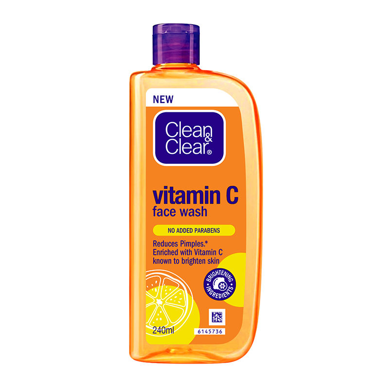 Clean & Clear Vitamin C Face Wash - Gentle Brightening & Hydrating Cleanser Reduces Acne In 7 Days