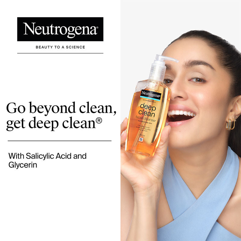 Neutrogena Deep Clean Facial Cleanser Face Wash for Normal to Oily Skin