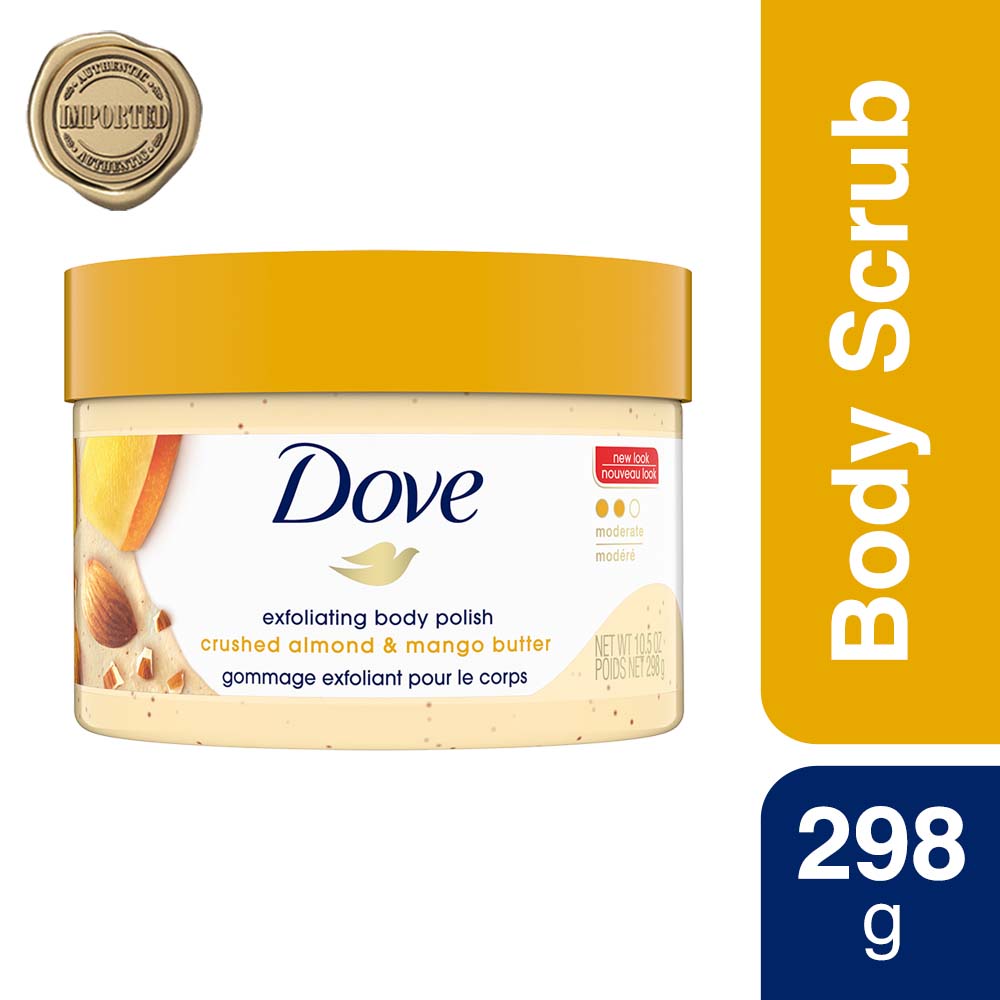 Dove Exfoliating Body Polish Scrub - Crushed Almond And Mango Butter