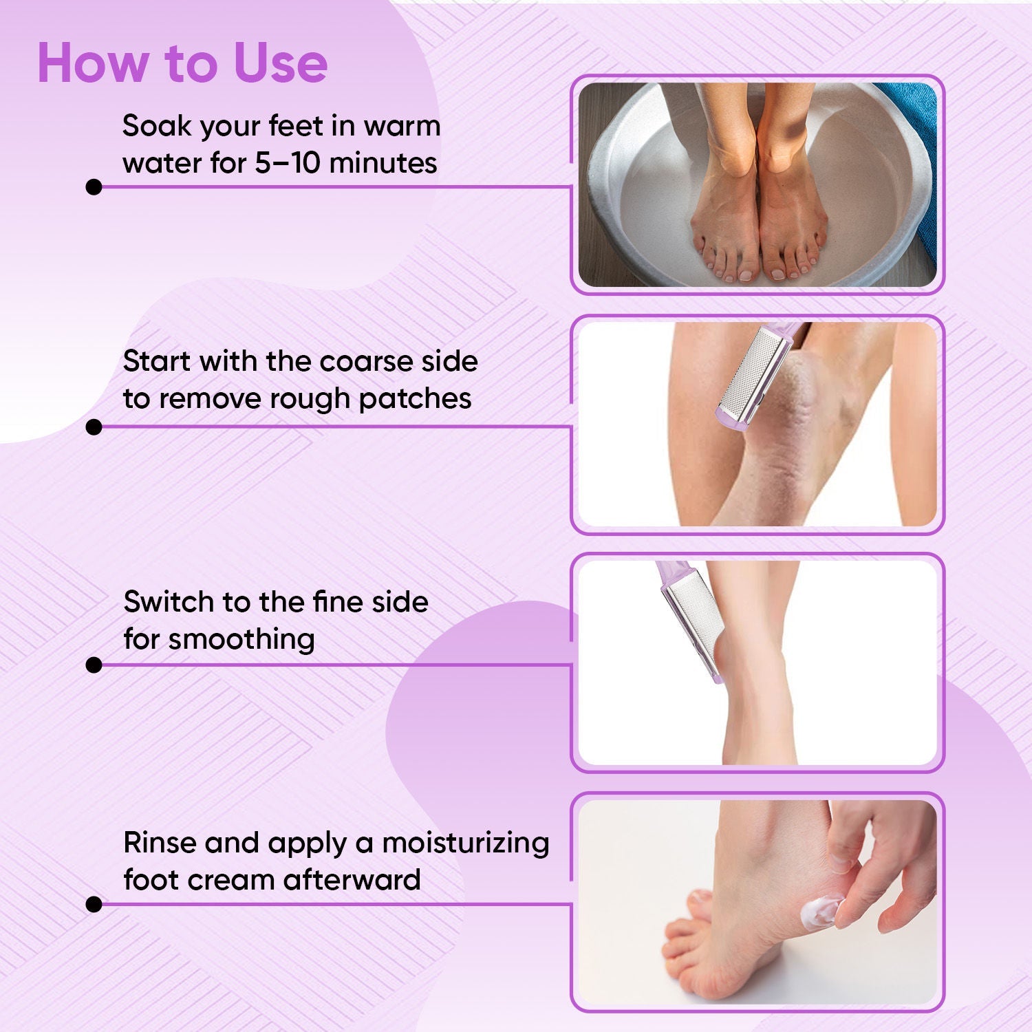 VEGA Pedicure Foot File–Dual-Sided Foot Scrubber for Remove Dead Skin, Callus (PD-03)