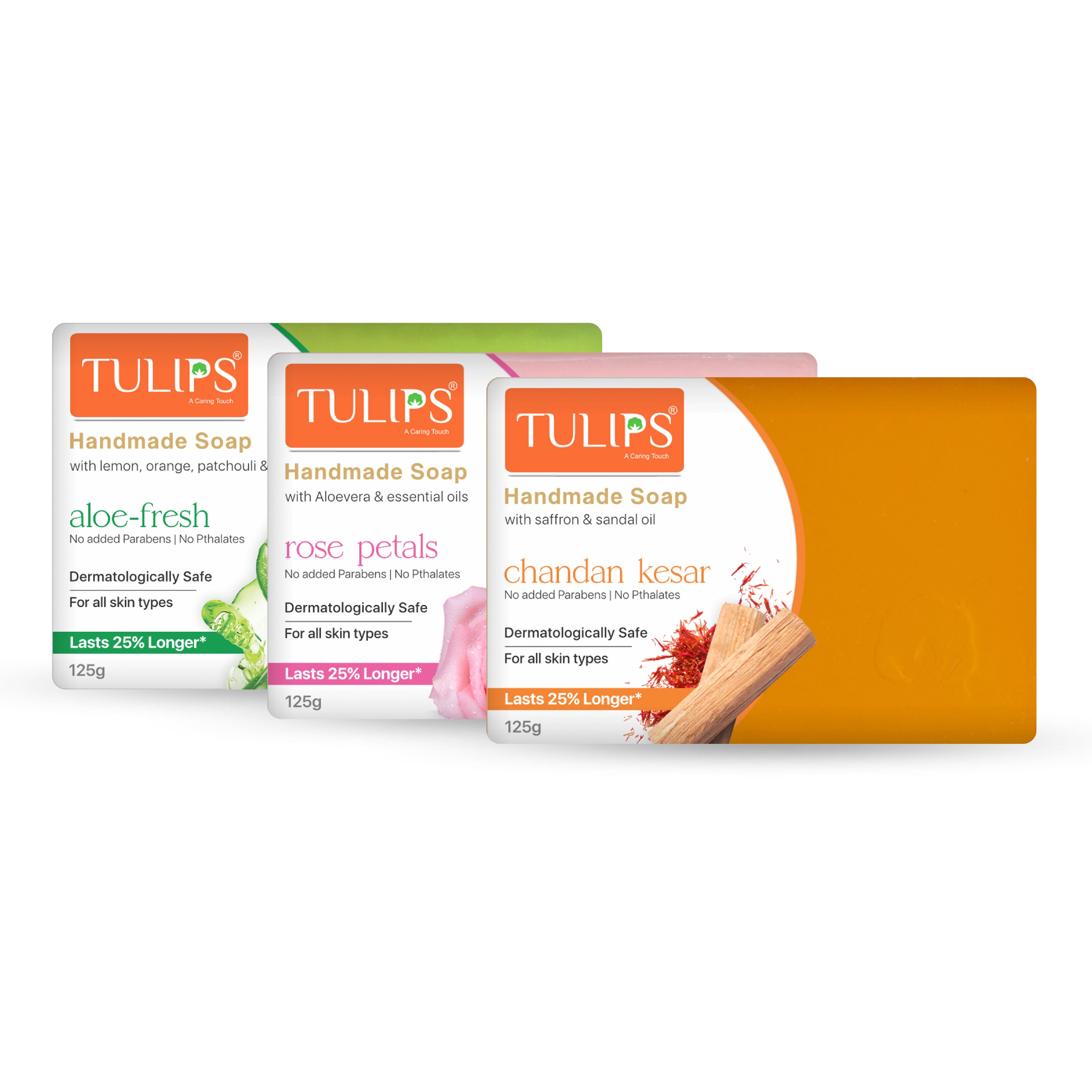 Tulips Handmade Soap With Lemon, Orange, Patchouli & Camphor Oil - Aloe Fresh