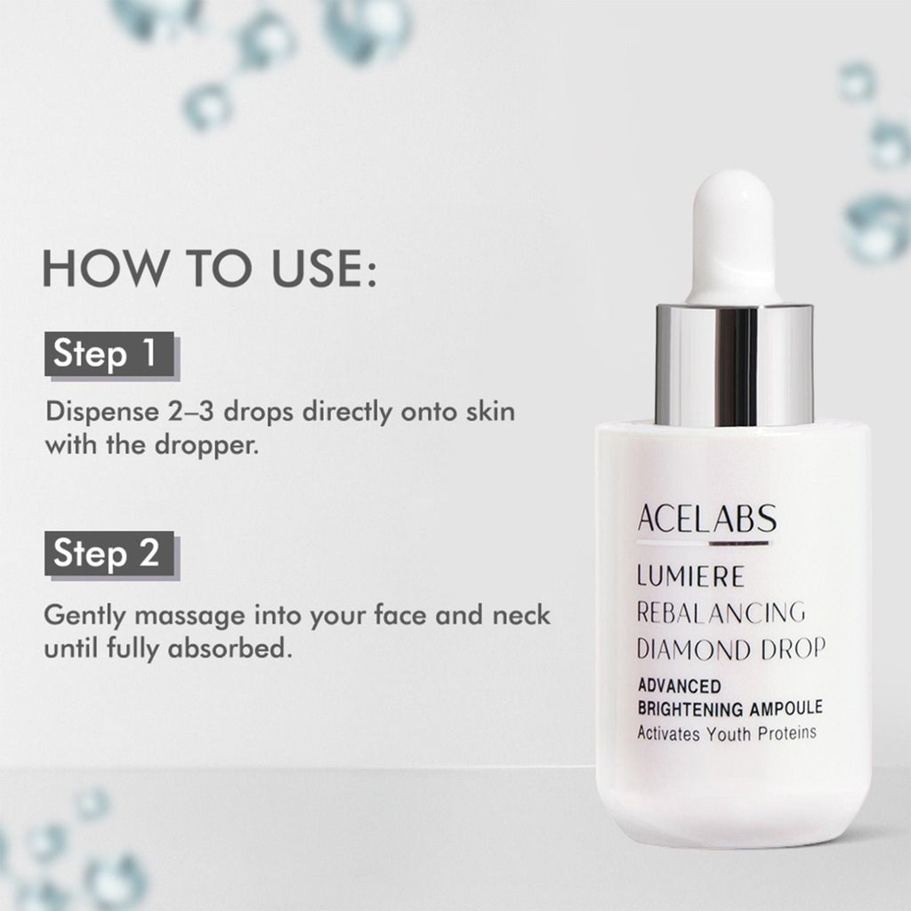 ACELABS Diamond Drop Face Serum With Niacinamide Diamond Powder & HA For Brightening & Anti-Aging