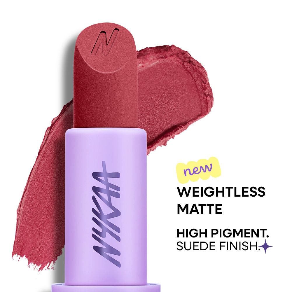 Nykaa Superlight Powder Matte Feathertouch Lipstick with High Pigment