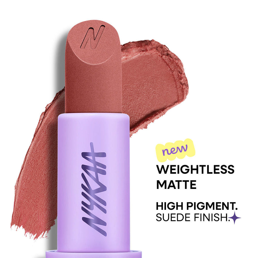 Nykaa Superlight Powder Matte Feathertouch Lipstick with High Pigment