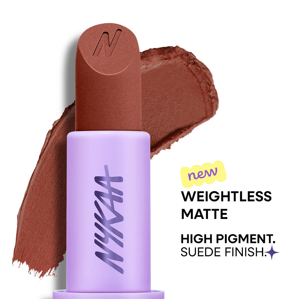 Nykaa Superlight Powder Matte Feathertouch Lipstick with High Pigment