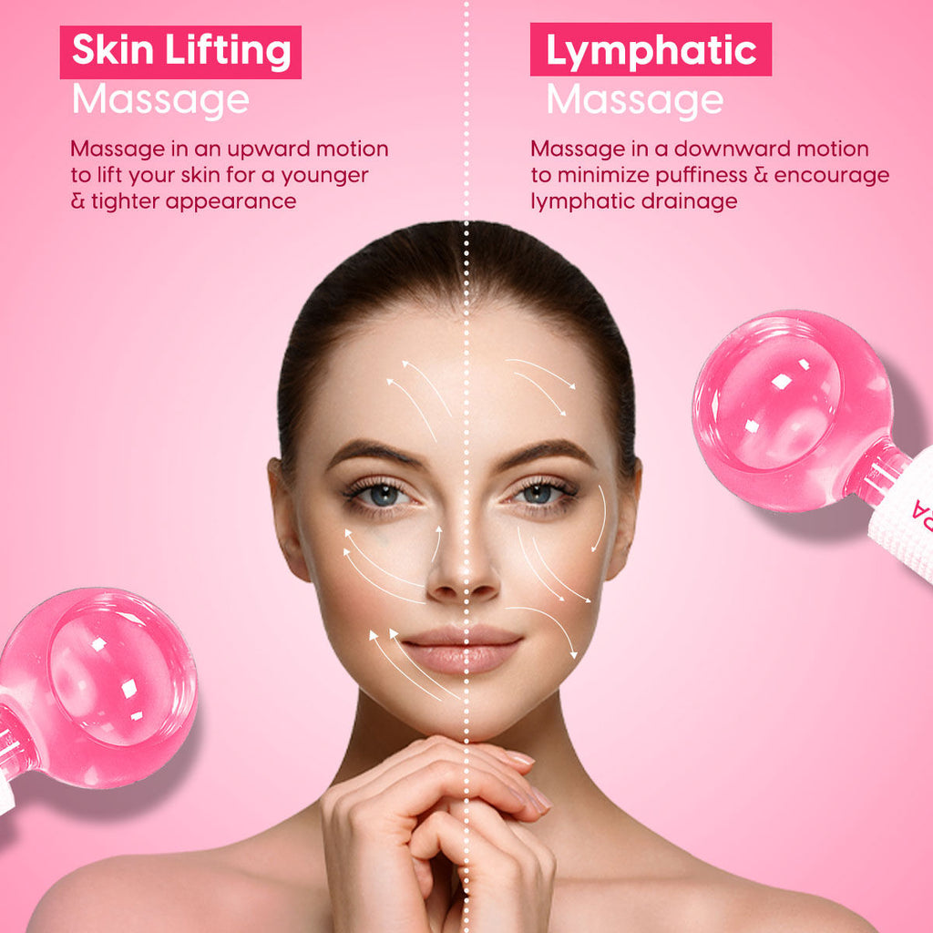 Matra Professional Facial Ice Globes Cooling Crystal Roller Massager (Pink)