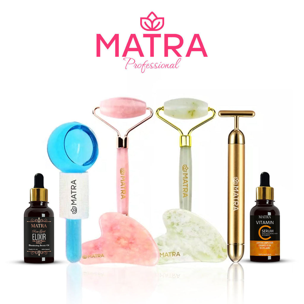 Matra Professional Facial Ice Globes Cooling Crystal Roller Massager (Pink)