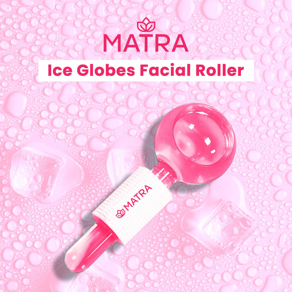 Matra Professional Facial Ice Globes Cooling Crystal Roller Massager (Pink)