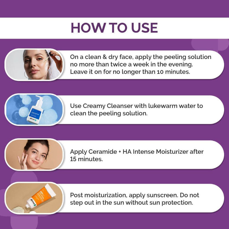 The Derma Co 15% AHA + 1% BHA Peeling Solution for Beginners for Glowing Skin In 10 Minutes